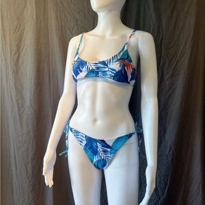 Tropical Leaf Print Bikini Set